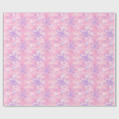 Pastel Roze en Paarse Snowflakes Waterverf Cadeaupapier (Vlak)