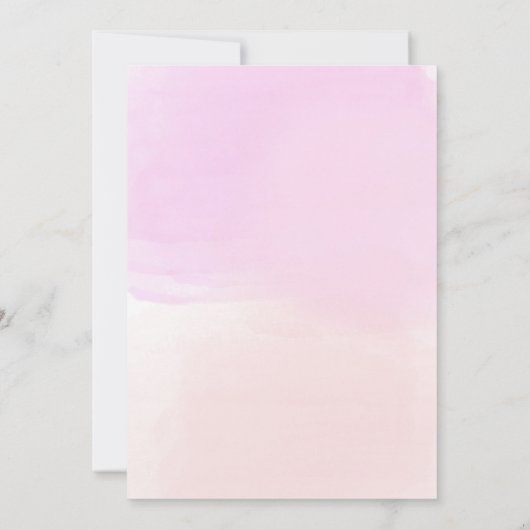 Pastel Roze en Paarse Waterverf | Bat Mitzvah Kaart (Achterkant)