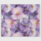 Pastel Roze en Paarse Waterverf Floral Design Cadeaupapier (Vlak)