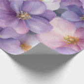 Pastel Roze en Paarse Waterverf Floral Design Cadeaupapier (Hoek)