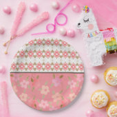 Pastel roze en perzik papieren bordje (Feest)