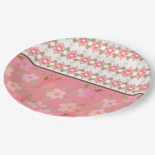 Pastel roze en perzik papieren bordje (Gekanteld)