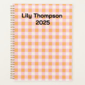 Pastel Roze en Sinaasappel Vierkantjes Planner (Voorkant)