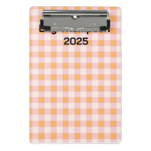 Pastel Roze en Sinaasappel Vierkantjes Planner
