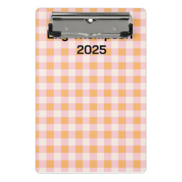 Pastel Roze en Sinaasappel Vierkantjes Planner Mini Klembord