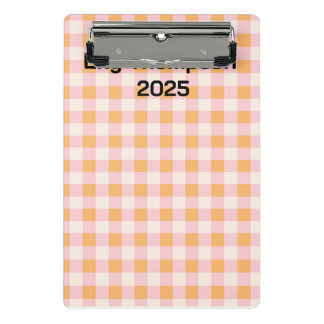 Pastel Roze en Sinaasappel Vierkantjes Planner Mini Klembord