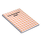 Pastel Roze en Sinaasappel Vierkantjes Planner Notitieboek (Rechterzijde)