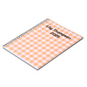 Pastel Roze en Sinaasappel Vierkantjes Planner Notitieboek (Linkerzijde)