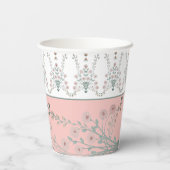 Pastel roze en turquoise papieren bekers (Achterkant)