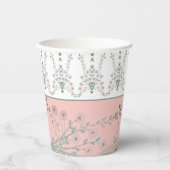 Pastel roze en turquoise papieren bekers (Voorkant)