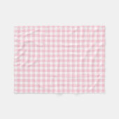 Pastel Roze en White Gingham Gingham Gecontroleerd Fleece Deken (Voorkant (Horizontaal))