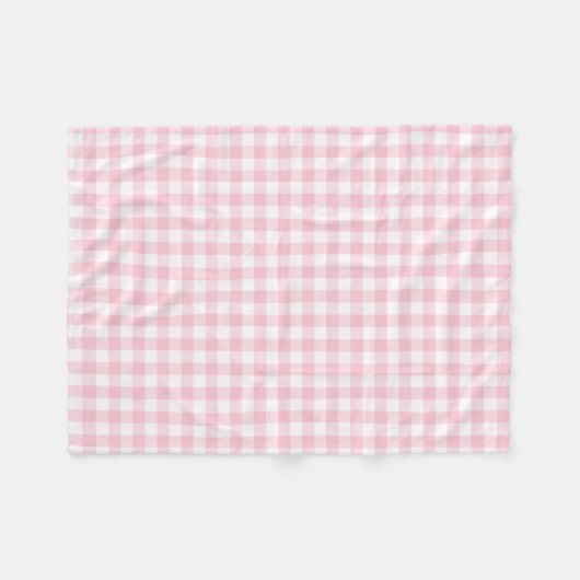 Pastel Roze en White Gingham Gingham Gecontroleerd Fleece Deken (Voorkant (Horizontaal))