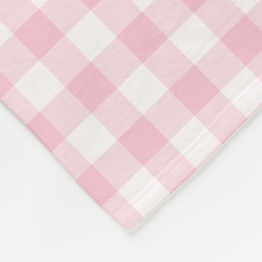 Pastel Roze en White Gingham Gingham Gecontroleerd Fleece Deken (Hoek)