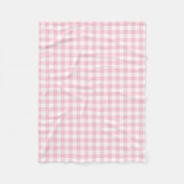Pastel Roze en White Gingham Gingham Gecontroleerd Fleece Deken