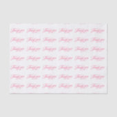 Pastel roze en wit bedankt patroon tissuepapier (Voorkant)