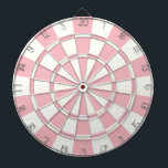 Pastel roze en wit dartbord<br><div class="desc">Pastelroze en witte dartboard</div>