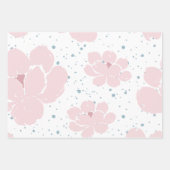 Pastel Roze en Wit Gebloemd Inpakpapier Vel (Voorkant 3)