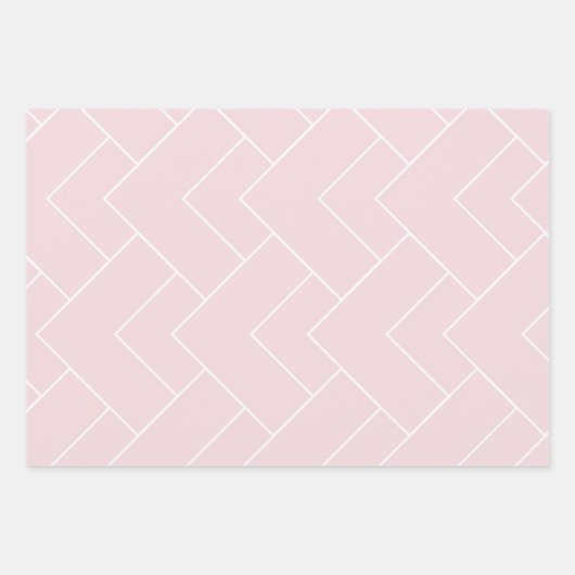 Pastel Roze en Wit Gebloemd Inpakpapier Vel (Voorkant)