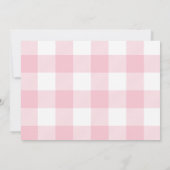 Pastel roze en wit Gingham Check Notitiekaartje (Achterkant)