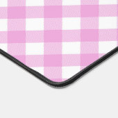 Pastel Roze en Wit Hoekig Plaid Bureaumat (Hoek)