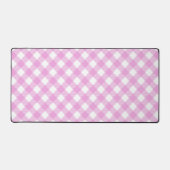 Pastel Roze en Wit Hoekig Plaid Bureaumat (Voorkant)