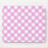 Pastel Roze en Wit Hoekig Plaid Muismat (Voorkant)