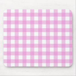 Pastel Roze en Wit Plaid Muismat