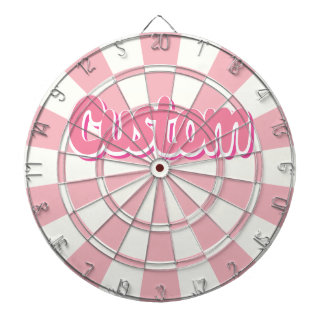 Pastel Roze En Witte Aanpasbare Tekst Dartbord