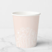 Pastel Roze en witte Baby in Bloom Cup Papieren Bekers (Achterkant)