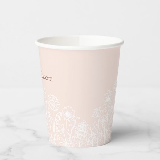 Pastel Roze en witte Baby in Bloom Cup Papieren Bekers (Links)