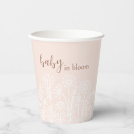 Pastel Roze en witte Baby in Bloom Cup Papieren Bekers