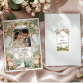 Pastel Roze en Witte Bloemen Huwelijk Save the Dat Kaart