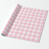  pastel roze en witte buffel geruite cadeaupapier (Uitgerold)
