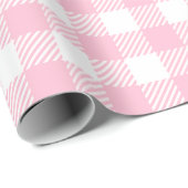  pastel roze en witte buffel geruite cadeaupapier (Rol Hoek)
