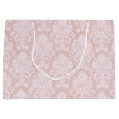 Pastel Roze en Witte Damast Groot Cadeauzakje (Voorkant)