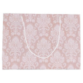 Pastel Roze en Witte Damast Groot Cadeauzakje (Achterkant)