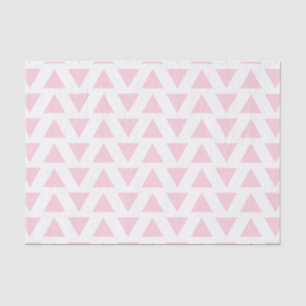 Pastel Roze en Witte Driehoeken Patroon Tissuepapier