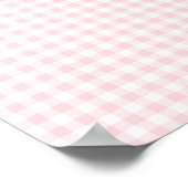Pastel Roze en Witte Gingham Poster (Hoek)