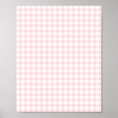 Pastel Roze en Witte Gingham Poster (Voorkant)