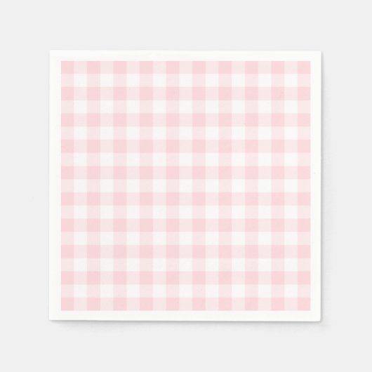 Pastel Roze en Witte Gingham Servet (Voorkant)