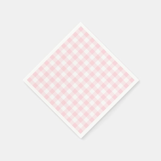 Pastel Roze en Witte Gingham Servet (Hoek)