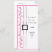 Pastel roze en witte kerk bruiloft programma programmakaart (Voorkant / Achterkant)