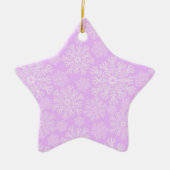 Pastel roze en witte kerst sneeuwvlokken patroon keramisch ornament (Voorkant)