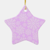 Pastel roze en witte kerst sneeuwvlokken patroon keramisch ornament (Achterkant)