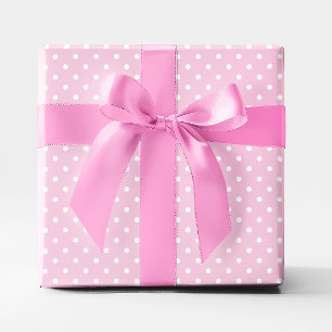 Pastel Roze en Witte Kleine Polka Dot Cadeaupapier