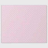 Pastel Roze en Witte Lattice Quatrefoil Cadeaupapier (Vlak)