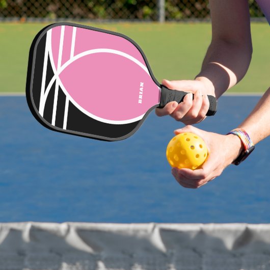 Pastel Roze en Zwart Pickleball Paddle (Insitu)