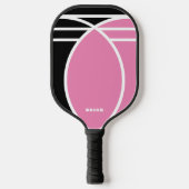 Pastel Roze en Zwart Pickleball Paddle (Voorkant)