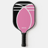 Pastel Roze en Zwart Pickleball Paddle (Achterkant)
