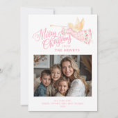 Pastel Roze Engel | Prettig Kerst Foto (Voorkant)